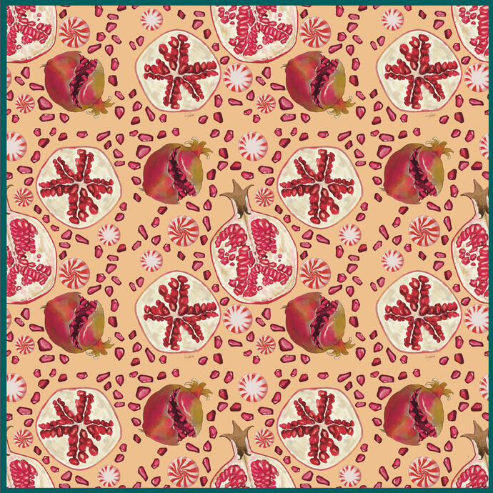 pomegrenades and peppermint pattern 2022